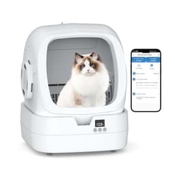 Mintakawa Automatic Cat Litter Box Self Cleaning - APP Control and Weight Monitoring - Ultra-Quiet, Suitable for Medium Cats and Kittens, Safe Anti-Pinch Litter Box (Assembly Required) -White - Smart Pet Tech