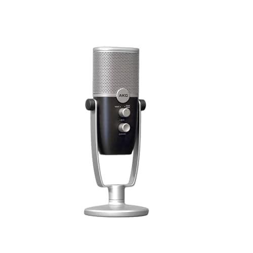 AKG Pro Audio Ara Professional USB-C Condenser Microphone, Dual Pattern Audio Capture Modes for Podcasting, Video Blogging, Gaming and Streaming, Blue & Silver - Creator Audio