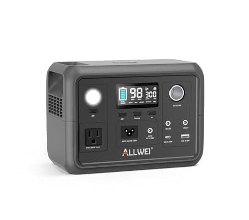 ALLWEI Portable Power Station 300W (Peak 600W) Upgraded, 256Wh LiFePO4 Battery Bank Solar-Generator with 6 Output Ports, Backup Power Supply for Camping Travel Blackout Home Use (Solar Panel Optional)