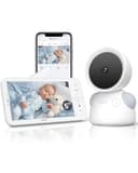 ARENTI Baby Monitor, 2K/3MP WiFi 6 Camera and Audio, 5-inch Wireless Screen, Smartphone App, Super Night Vision, Crying Detection, Auto Tracking, Temp&Humidity Sensor, Cloud&SD Card Storage (D3 Kit) - Smart Baby Monitors