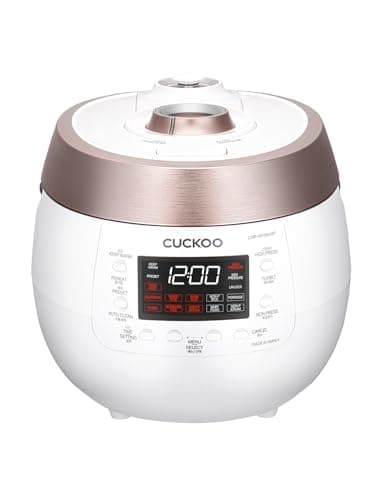 Cuckoo CRP-RT0609FW 6 cup Twin Pressure Plate Rice Cooker & Warmer with High Heat, GABA, Mixed, Scorched, Turbo, Porridge, Baby Food, Steam (Hi/Non Press.) and more, Made in Korea (White) - Premium Rice Cookers
