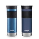 Contigo SNAPSEAL Insulated Stainless Steel Travel Mug with Grip 20oz. Blue Corn Transparent Satin & Midnight Berry - Engineered Drinkware