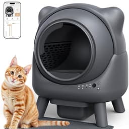 FEELNEEDY Self Cleaning Litter Box, Automatic Litter Box, FEELNEEDY Odor Control Robot, Cat Ears Design, 65L APP Real-Time Monitor, Cat Litter-Boxs for Multiple Cats, Safety Sensors, with 1 Trash Bag - Smart Pet Tech