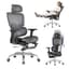 LarkLeaves Office Chair with Footrest, Ergonomic Chair with 3D Headrest, Computer Chair with Adjustable Backrest & 3D Armrest, Gaming Chair with Adaptive Lumbar Support, Mesh Backrest & Cushion, Black - Ergonomics