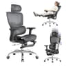 LarkLeaves Office Chair with Footrest, Ergonomic Chair with 3D Headrest, Computer Chair with Adjustable Backrest & 3D Armrest, Gaming Chair with Adaptive Lumbar Support, Mesh Backrest & Cushion, Black - Ergonomics