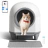 WARCAT Self Cleaning Litter Box Automatic, 90 L Automatic Cat Litter Box for Multiple Cats APP-Controlled with Smart Sensors, Safety Protection,Mat,1 Roll Garbage Bag (Gray) - Smart Pet Tech