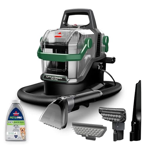BISSELL Little Green Pet Pro Portable Carpet and Upholstery Deep Cleaner, Car/Auto Detailer with Self-Cleaning Tough Stain, Pet Hair Removal, Crevice Tool (3909) - Portable Carpet & Upholstery Cleaners