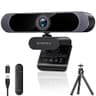 DEPSTECH 4K Webcam, Ultra HD 1/2.55'' Sony Sensor, 3X Digital Zoom, Dual Noise-Canceling Microphones, Remote Control, Auto Focus, Streaming Webcam for PC, Mac, Laptop, Video Call, Zoom, Skype, Teams - 4K Webcams