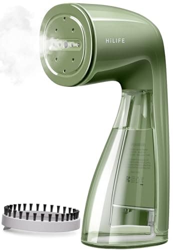 HiLIFE Steamer for Clothes, Portable Handheld Design, 240ml Big Capacity, 700W, Strong Penetrating Steam, Removes Wrinkle, for Home, Office and Travel(ONLY FOR 120V) (Olive Green) - Handheld Steamers