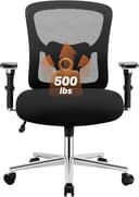 Sweetcrispy Big and Tall Office Desk Chair with Lumbar Support, 500lbs Heavy Duty Mesh Ergonomic Computer Chair with 4D Armrest and Wide Comfy Seat, Wheels for Adult - Ergonomics