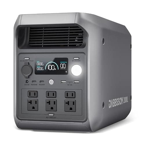 DABBSSON Portable Power Station 2000L, 2048Wh Semi-Solid LiFePO4 Battery, 2200W AC Output 6, 3300W Power Boost, 1 Hr Fast Charge, Solar Generator for Home Backup, Camping & RVs (Solar Panel Optional)