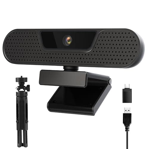 VIZOLINK 4K Webcam, Computer Camera with 4 Noise-canceling Microphones for Computer/Laptop/Mac, Privacy Cover and Tripod, Work with Video Conference, Live Streaming, Gaming, Video Calls, Zoom - 4K Webcams