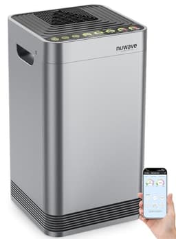 Nuwave Whole House Air Purifiers, Oxypure Smart Air Purifier with 5 Stage Tower Structure Air Filter, Air Quality & Odor Sensors, Sleep Mode for Bedroom, Remove 99.99% of Dust, Smoke, Pollen, Allergen - High-End Air Purifiers