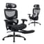 COLAMY Ergonomic Mesh Office Chair with Footrest, Executive High Back Computer Desk Chair with Wide Headrest and Adjustable 3D Arms, Backrest Height, Tilt Lock and Lumbar Support, Black - Ergonomics