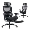 COLAMY Ergonomic Mesh Office Chair with Footrest, Executive High Back Computer Desk Chair with Wide Headrest and Adjustable 3D Arms, Backrest Height, Tilt Lock and Lumbar Support, Black - Ergonomics