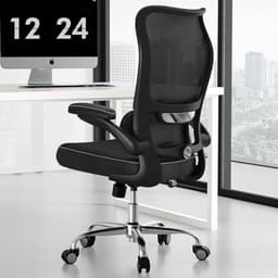 TRALT Ergonomic Office Chair - Desk Chair with Wave High Back Adjustable Lumbar Support Computer Chair - Gaming Chairs Mesh Backrest and PU Leather Seat for Home Reading Chairs to Adults(Black) - Ergonomics