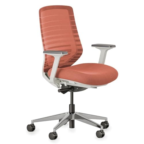 Branch Ergonomic Chair - A Versatile Desk Chair with Adjustable Lumbar Support, Breathable Mesh Backrest, and Smooth Wheels - Experience Optimal Comfort and Support - Poppy