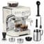 Amaste Espresso Machine with Grinder, 15 Bar Espresso Machine with Steam Wand for Latte and Cappuccino, 68Oz Water Tank, Pre-Infuse Brewing, Espresso Coffee Maker for Home Use, Barista Kit, White - Home Espresso Machines
