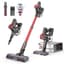 Comvtu Cordless Vacuum Cleaner for Home, 80,000PRM Powerful 4 in 1 Lightweight Stick Vacuum with 2 Adjustable Suctions, Max 40 Mins Runtime, 2600mAh Rechargeable Vacuum Cleaners (Hibiscus Red) - Cordless Stick Vacuums