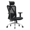 XUER Ergonomic Office Chair, Mesh Computer Desk Chair with Adjustable Sponge Lumbar Support, Thick Cushion, PU Armrest and Headrest, High Back Swivel Home Office Task Chair for Work (Black)… - Ergonomics