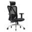XUER Ergonomic Office Chair, Mesh Computer Desk Chair with Adjustable Sponge Lumbar Support, Thick Cushion, PU Armrest and Headrest, High Back Swivel Home Office Task Chair for Work (Black)… - Ergonomics