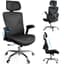 Ergalithic Ergonomic Office Chair-Computer X-Shaped Chair Mesh PU Leather with Adjustable Lumbar Support-Executive Desk Chair High Back with Headrest Flip-Up Arms for Long Hours (Black) - Ergonomics