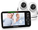 HelloBaby Video Baby Monitor with Upgraded 6” IPS Large Screen, Split Screen with 2 Cameras, Night Vision and Temprature Monitoring, Remote Pan-Tilt-Zoom Camera, No-WiFi - Smart Baby Monitors