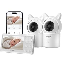 ieGeek 1080P Baby Monitor with 2 Cameras | 4.3" Split-View for Twins Nursery | Night Vision, Sound & Motion Alerts, 2-Way Talk, Pan-Tilt-Zoom | Secure Local Monitoring with Free App, No Monthly Fee - Smart Baby Monitors