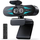 EMEET C60E Dual-Camera 4K Webcam for Streaming, Wide-Angle and Telephoto Cameras, Max 11X Hybrid Zoom & PDAF Autofocus, Remote Control, RGB Lighting, 2 Mics, Ideal for Livestreaming and Online Meeting - 4K Webcams