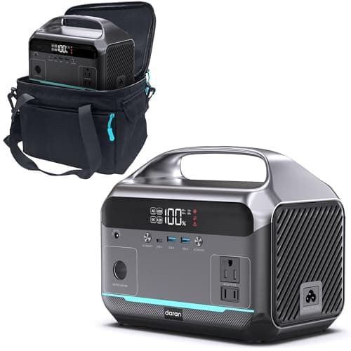 DARAN Portable Power Station, 288Wh LiFePO4 Battery, 350W (600W Peak) Power Bank with AC Outlet, Mini Solar Generator 7-Port Design, 2.1Hrs Fast Charing for Emergency, Hurricane (Solar Optional)