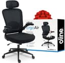 Oline ErgoAir Ergonomic Office Chair – Adjustable Lumbar Support, Flip-Up Armrests, Mesh Computer Desk Chair, Swivel Rolling Executive Gaming Chair for Home & Office (Black) - Ergonomics
