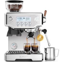 COUPLUX Espresso Machine with Grinder, 5-Temperature (190~205℉) Professional Espresso Machine 58MM with Powerful Milk Frother 15 Bar Expresso Coffee Machines for Espresso Americano Cappuccino & Latte - Home Espresso Machines