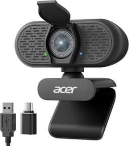 Acer A640 4K Webcam for PC with Sony Sensor PDAF Autofocus AI Noise Canceling Mic 2K 1080P/60fps USB A to C Adapter Computer Camera for Gaming Streaming Meetings Switch 2 Camera Teams Zoom Facetime - 4K Webcams