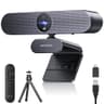 DEPSTECH Webcam 4K, Zoomable Webcam with Microphone and Remote, Equipped with Sony Sensor, 3X Digital Zoom, Noise-Canceling Mics, Auto-Focus Computer Camera for PC/Mac/Laptop/Zoom/Teams/OBS/Google - 4K Webcams