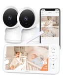 ARENTI Baby Monitor with 2 Cameras, 2K/3MP WiFi 6 Camera and Audio, 5-inch Wireless Screen, Smartphone App, Super Night Vision, Crying Detection, Auto Tracking, Temp&Humidity Sensor (D3 Set) - Smart Baby Monitors