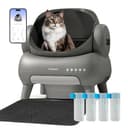 Neakasa M1 Plus Bundle Open-Top Self-Cleaning Cat Litter Box with APP Control, Includes 4 Rolls (60pcs) Refill Waste Bags, 2 Extra Rolls Added (Plus Version) - Smart Pet Tech