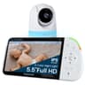 Babysense Full HD 5.5" Split Screen Baby Monitor with Camera and Audio, 6-Color Night Light, White Noise, Sound & Light Machine, 20-Hour Battery, Hack-Proof Non-WiFi Secure Connection - Smart Baby Monitors