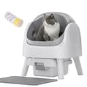 PetPivot Self Cleaning Cat Litter Box, Safety Sensor and Open Top Design for Multiple Cats, Automatic Cat Litter Box with Liners and Mat Included, Grey - Smart Pet Tech