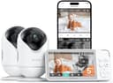 Dr.Care VistaView 5” Smart WiFi Baby Monitor with 2 Camaras - 2K Camera App Control & 1080P Split Screen, Cry & Motion Detection, Pan-Tilt-Zoom, HD Night Vision, Video Recording, Triple Security - Smart Baby Monitors