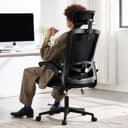 Fizzin Ergonomic Office Chair, 400 LBS Computer Chairs with Adjustable Lumbar Support, Breathable Mesh Desk Chair Ergonomic with Thickened Cushion, Comfy Home Office Desk Chair (Black) - Ergonomics