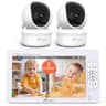 iFamily 7" Large Split Baby Monitor with 2 HD Cameras and Audio, 1080P HD Video Baby Monitor No WiFi,Hack Proof - Smart Baby Monitors