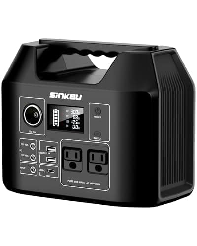 SinKeu Portable Power Station 80000mAh, 256Wh LiFePO4 Battery Backup,300W AC Outlets, Solar Generator for Hurricane Emergency Outdoor Camping RVs Home