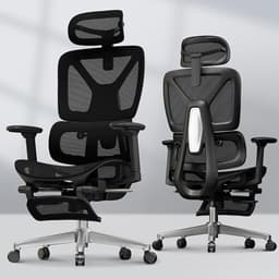 FLEXISPOT ErgoX Premium Ergonomic Office Chair with Footrest- Adjustable 3D Armrests, Dynamic Lumbar Support, Recline & Tilt Function, Mesh Seat, for Home & Office Use,Black - Ergonomics