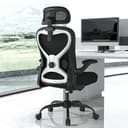 CASASIO Home Office Desk Chairs, Ergonomic Office Chair with Lumbar Support & 3D Headrest, Computer Desk Chair with Flip-up Armrests, Perfect for Office or Study, Black/Silver - Ergonomics