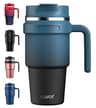 ALOUFEA 20 oz Insulated Coffee Mug Tumbler with Handle, Stainless Steel Travel Mug Tumbler with Lid and Straw,Double Wall Vacuum Leak Proof Ice Coffee Thermal Cup, Indigo Black - Engineered Drinkware
