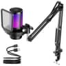 InnoGear Gaming USB Microphone, Noise Cancellation Condenser Mic with Mute, Gain, RGB Indicator, Boom Arm Stand for Streaming, Podcast, Twitch, YouTube, Discord, PC, Computer, PS4, PS5, Mac, Black - Creator Audio