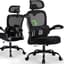 AreShark Office Chair Ergonomic Desk Chairs with Adjustable Lumbar Support& Headrest Hanger, High Back Breathable Mesh Chair with Wheels, Rolling Swivel Comfy Task Computer Chair for Home Work Gaming - Ergonomics