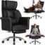 SUNNOW Ergonomic Office Chair with Footrest, Criss Cross Legged Desk Chair with Flip-Up Arm, Wider Thicker Spring Seat, Lumbar Support, Pet-Friendly, Big and Tall High Back Heavy Duty Executive Leather Chair - Ergonomics