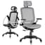 GABRYLLY Ergonomic Office Chair, High Back Home Desk Chair with Headrest, Flip-Up Arms, 90-120° Tilt Lock and Wide Cushion, Big and Tall Mesh Chairs for Man Woman, Grey Task Chair - Ergonomics