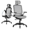 GABRYLLY Ergonomic Office Chair, High Back Home Desk Chair with Headrest, Flip-Up Arms, 90-120° Tilt Lock and Wide Cushion, Big and Tall Mesh Chairs for Man Woman, Grey Task Chair - Ergonomics